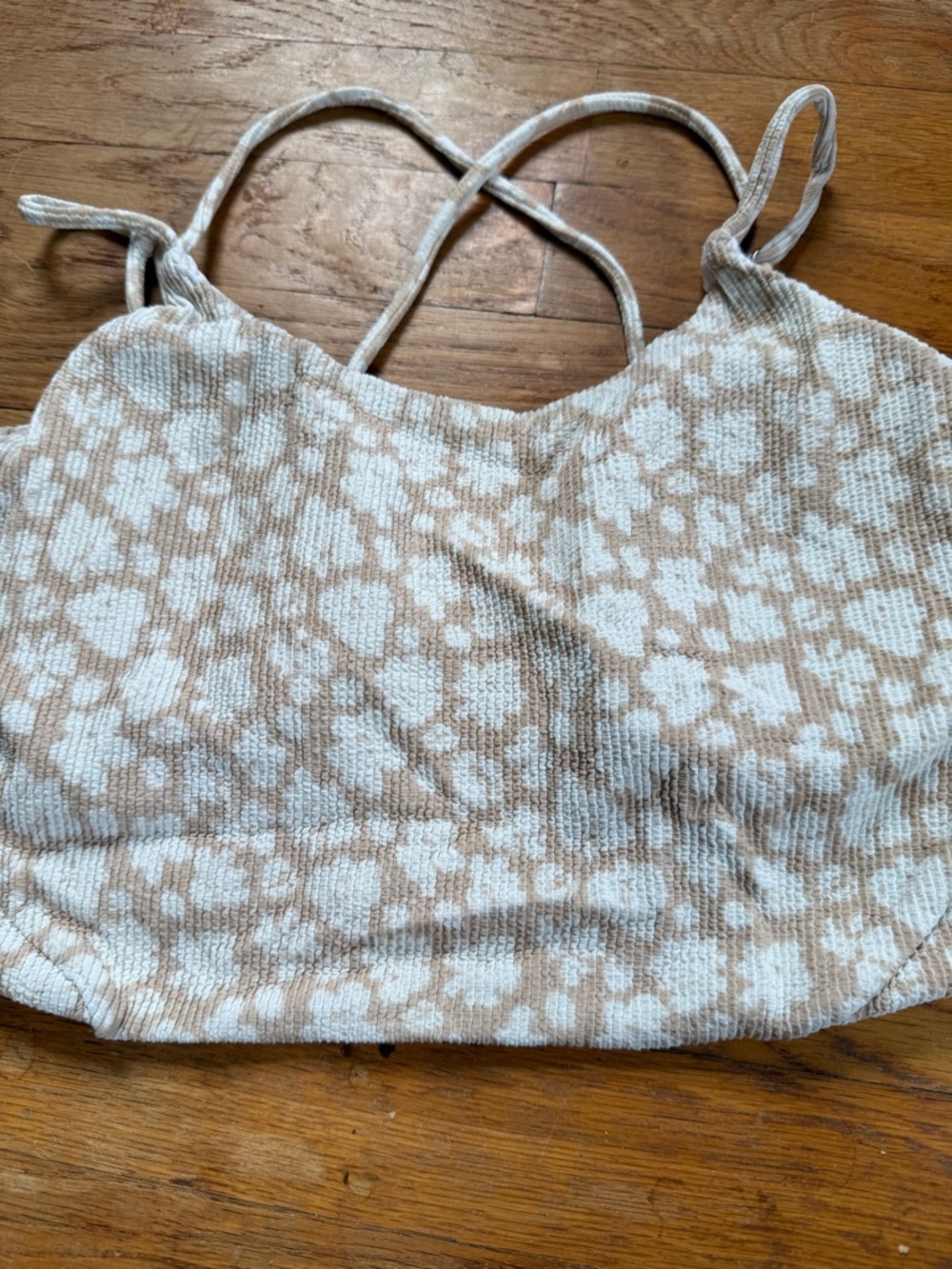 Medium Coral Reef ribbed clay brown swim top